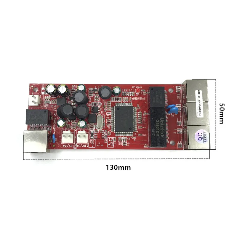 โมดูล 4 พอร์ต 10/100/1000 MbpsการจัดการEthernetสวิตช์RJ45 พอร์ตที่ไม่มีการจัดการCommercial Ethernet Switch