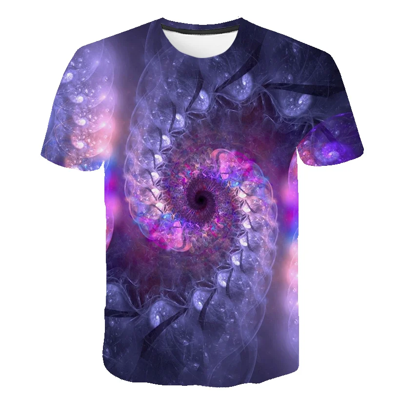 

2021New Fashion Psychedelic T-shirt Fractal Art Abstract Graphics 3D Print Men Women Summer Streetwear Casual T shirts tee