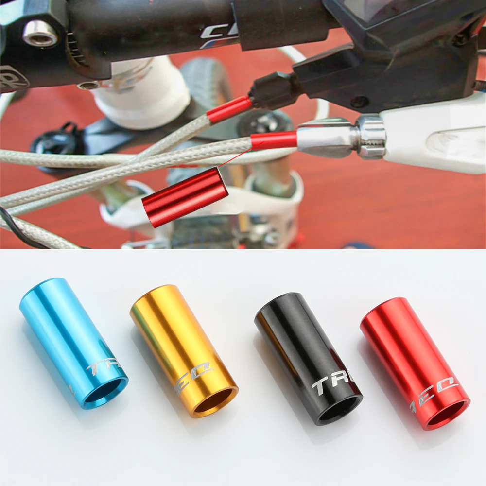 5 Pcs 4mm/5mm Aluminium Shift/Brake Cables Cap Wire Tube Cable Protector Derailleur Cover End Tip Caps Outdoor Cycling Accessory