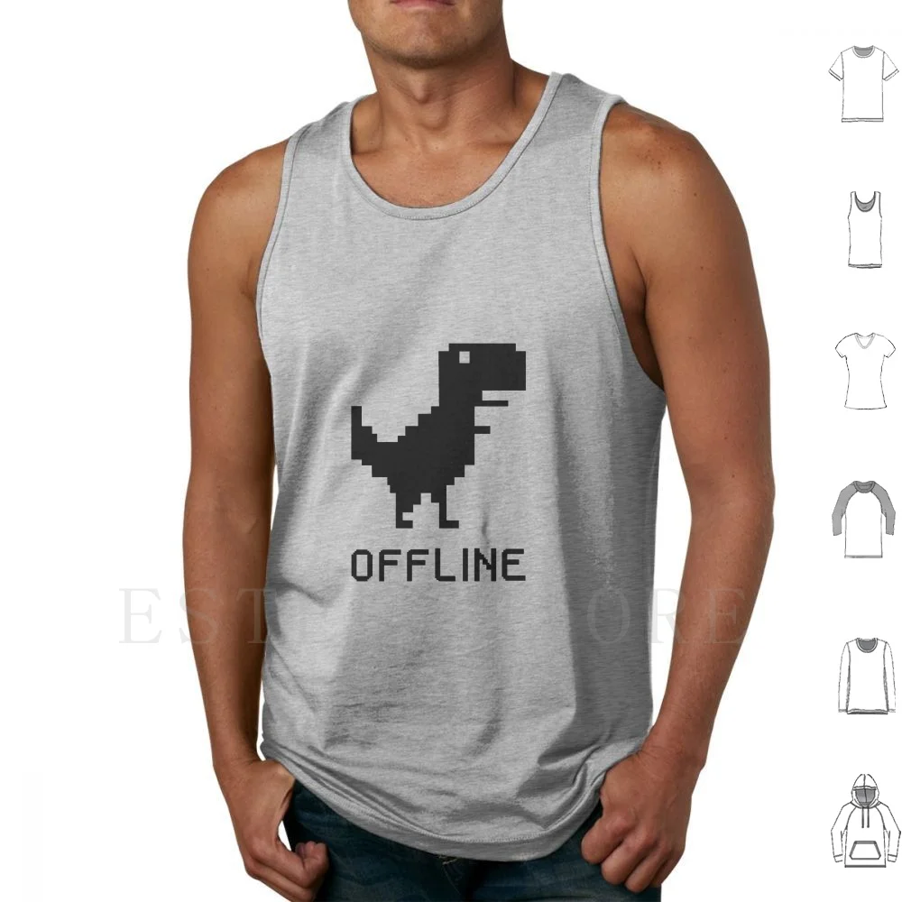Dinosaur Tank Tops Vest Dinosaur Trex T Rex Fun Funny Humor Geek Internet Nerd Pixel Offline Dinosaurio Cute Adorable