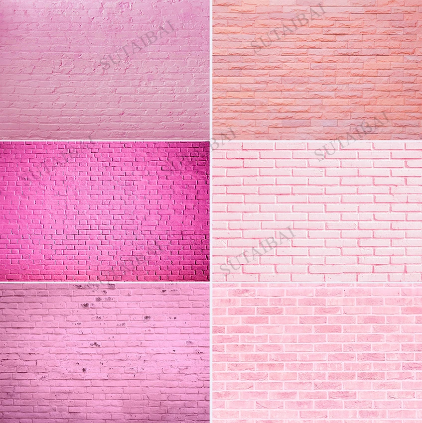 Pink Brick Wall Vintage Backdrop Vinyl Photography Backdrops Photographic Background Photo Studio Photophone Photozone