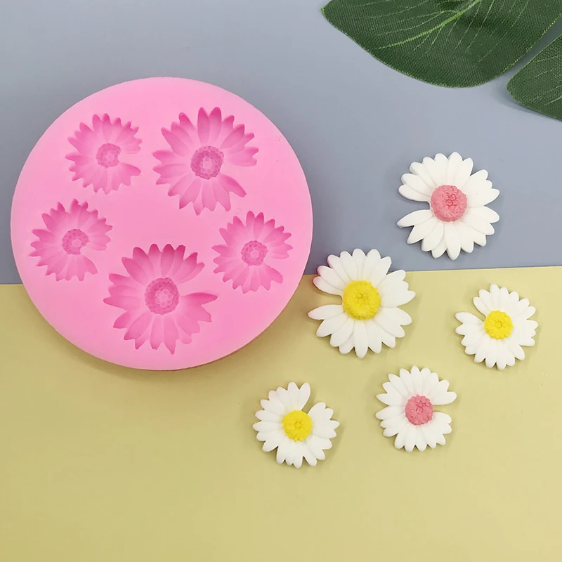 Daisy Flower Shape Silicone Mold Pastry Cupcake Chocolate Soap Candle Bakeware Mould Fondant Cake Sugarcraft Decoration Tool