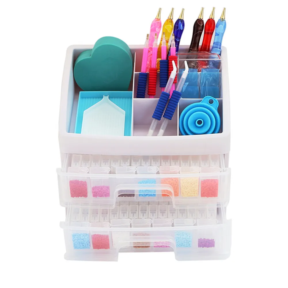 

Multifunction Diamond Painting Accessories Drawer Storage Box Set Removable assembly Rhinestone Crystal Bead Storage Box