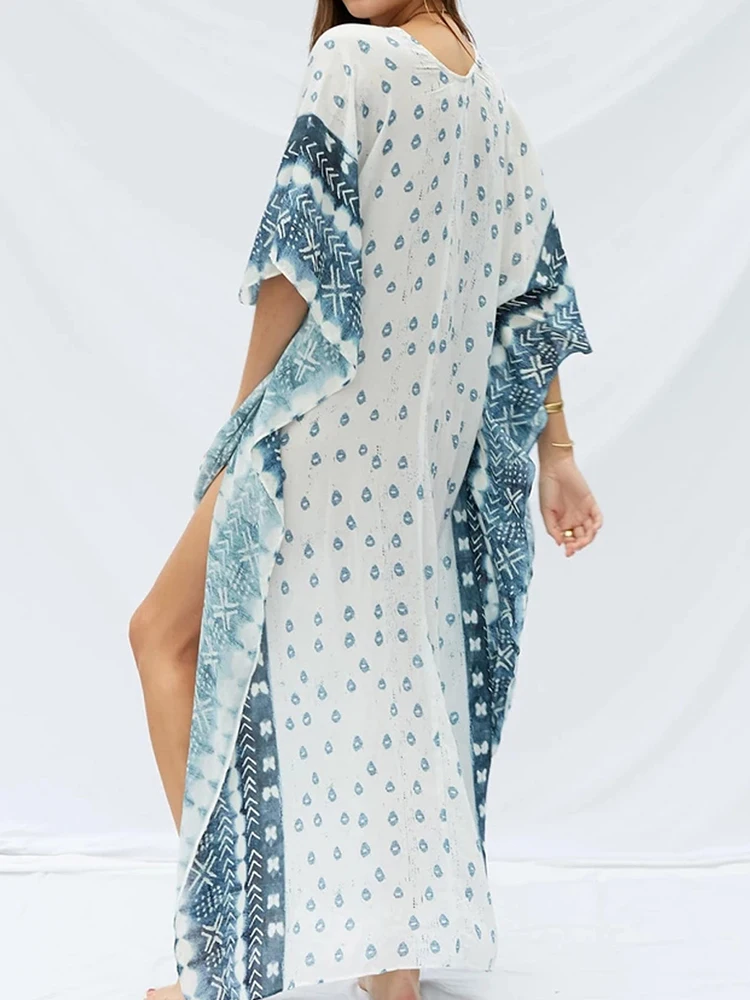 Zafille 2021 Nieuwe Print Bikini Cover Up Pareo Beach Cover Ups Strand Jurken En Tunic Robe Zomer Pareo Vrouwen strand Jurk