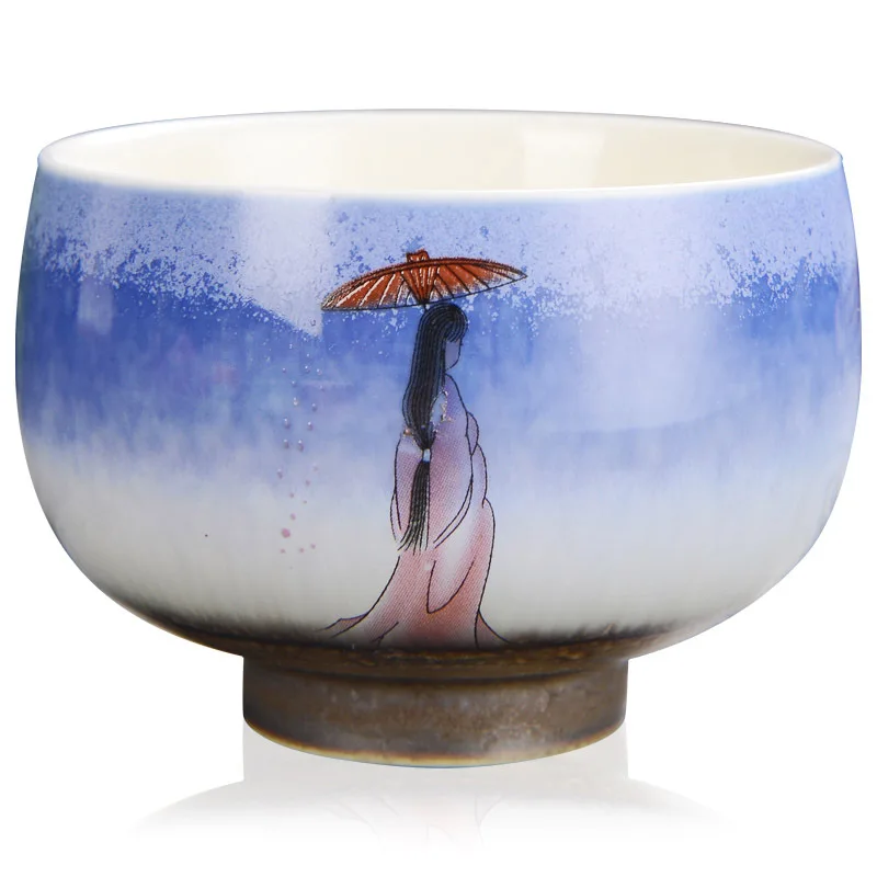 Ceramic Color Changing Tea Cup for Ladies, Hand Painted Gradient Cup, Tea Drinking Cup, Office Activity