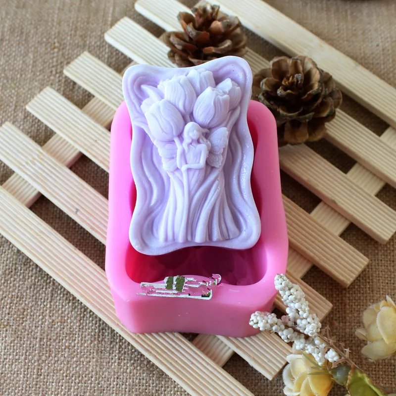 Tulip Flower Soap Resin Mold Silicone Flower Fairy Mold for Soap Making Handmade Soap Mold DIY Scented Candle Art Craft Moulds