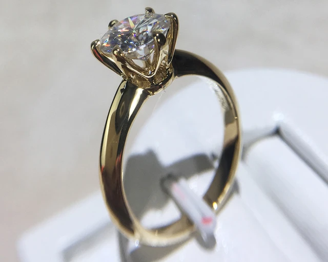 S925 gold ring with diamonds deals