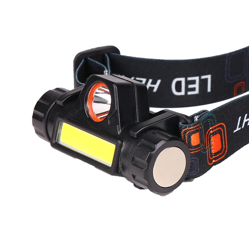 Sensor Led Koplampen Ingebouwde Oplaadbare 18650 Batterij XP-G Q5 Hoofd Zaklamp Lamp Koplamp 2500lm Cob Werklamp