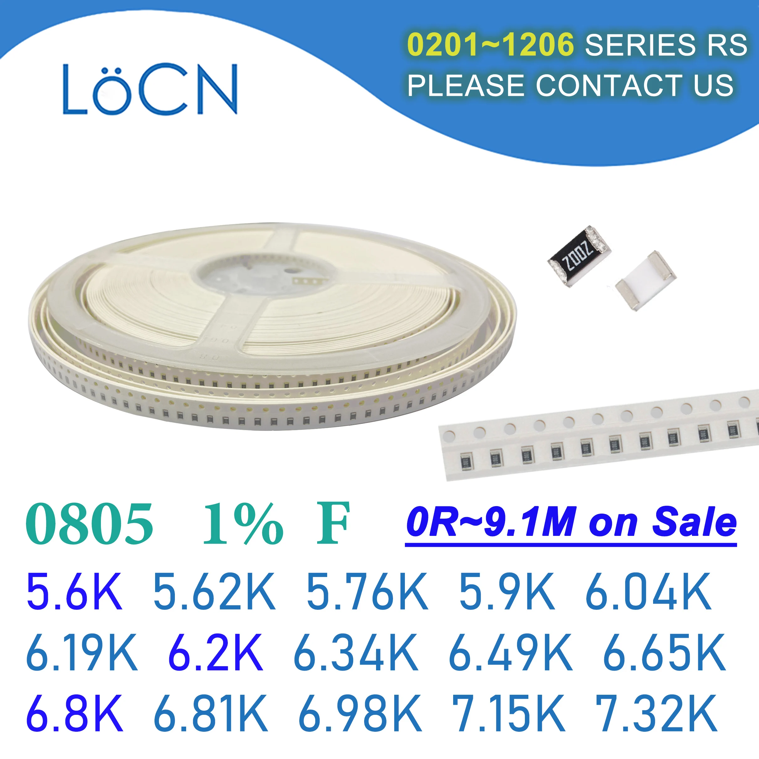 

0805 1% 5000 шт. SMD резистор F 5,6 K 5,62 K 5,76 K 5,9 K 6,04 K 6,19 K 6,2 K 6,34 K 6,49 K 6,65 K 6,8 K 6,81 K 6,98 K 6,15 K 7,32 K 2012 K