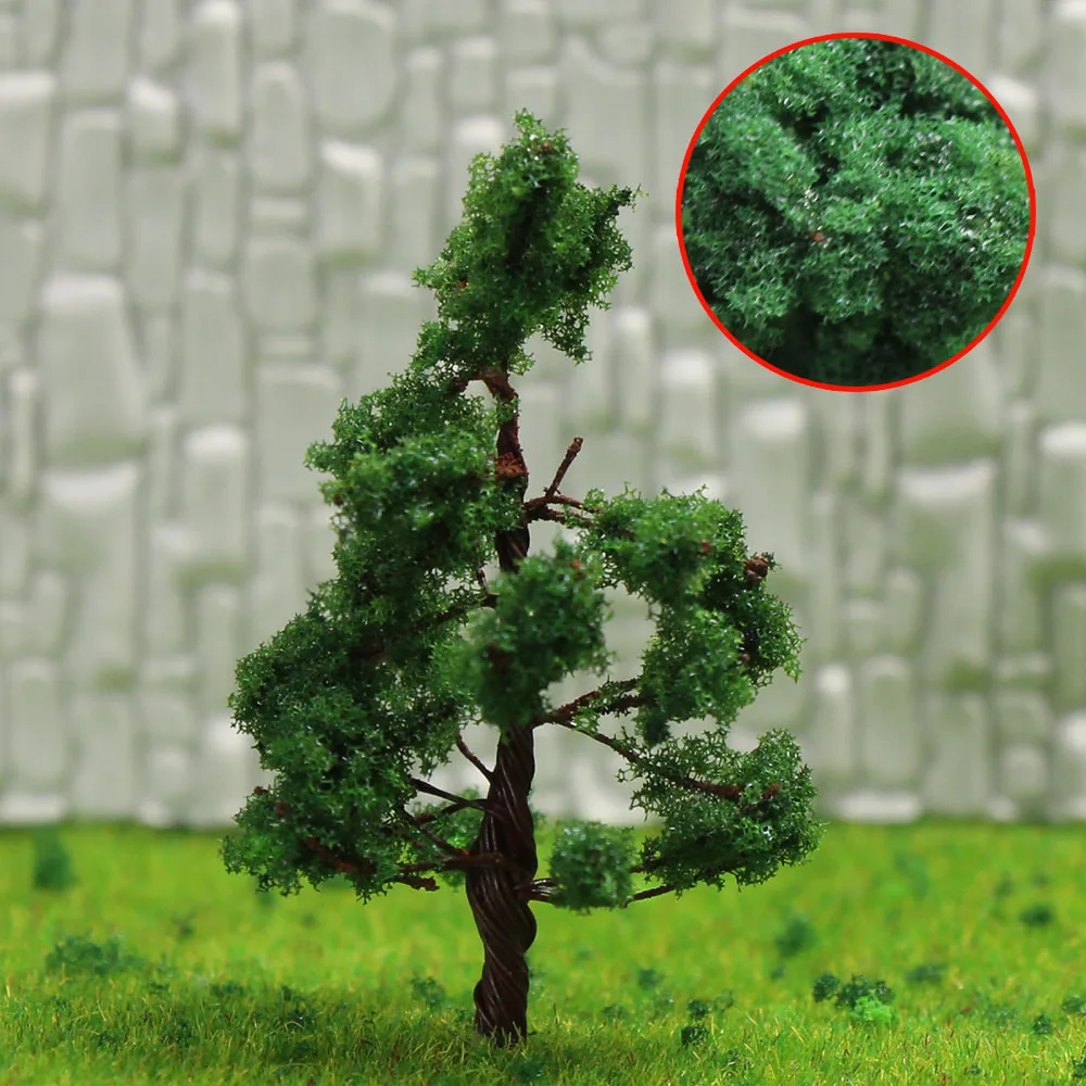 50pcs N Scale 1:160 Deep Green Trees Railraod Tree 43mm Model Layout Iron Wire Trunk D4316