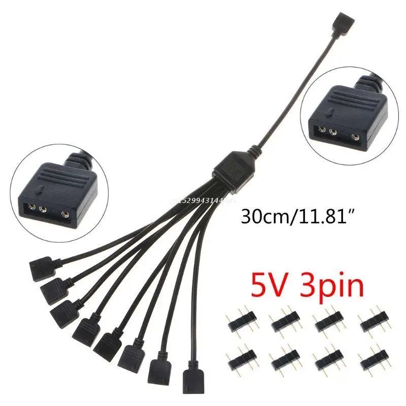 5V3Pin Interface Transfer Verlängerung Kabel RGB Splitter für A-SUS MSI Motherboard Dropship