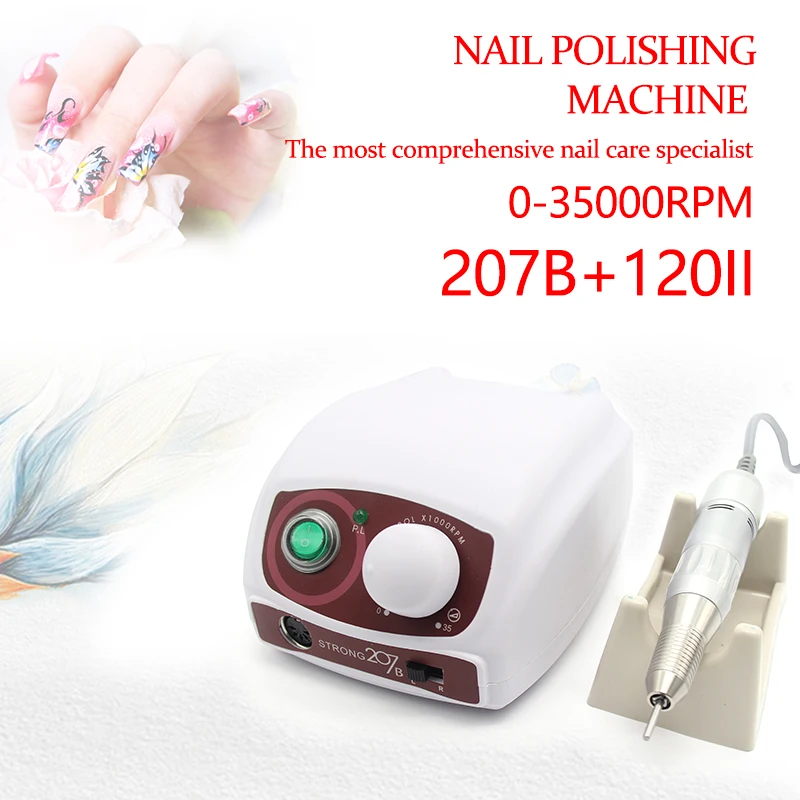 Professional Nail Drill 35000rpm Drillpro Manicure Machine Apparatus Electric Nail File with Pedicure Brush Nail Tool 207B