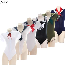 AniLV Student Sailor Unifrom Series Bodysuit Swimsuit Costume JK Anime School Girl Swimwear Beach Pool Party Sukumizu Cosplay