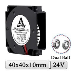 Gsie Time-Ventilateur radial DC 24V, 5 pièces/lot, 40mm, 40x40x10mm, roulement à billes, refroidisseur d'imprimante 3D, 4cm, 40mm x 10mm, micro turbo