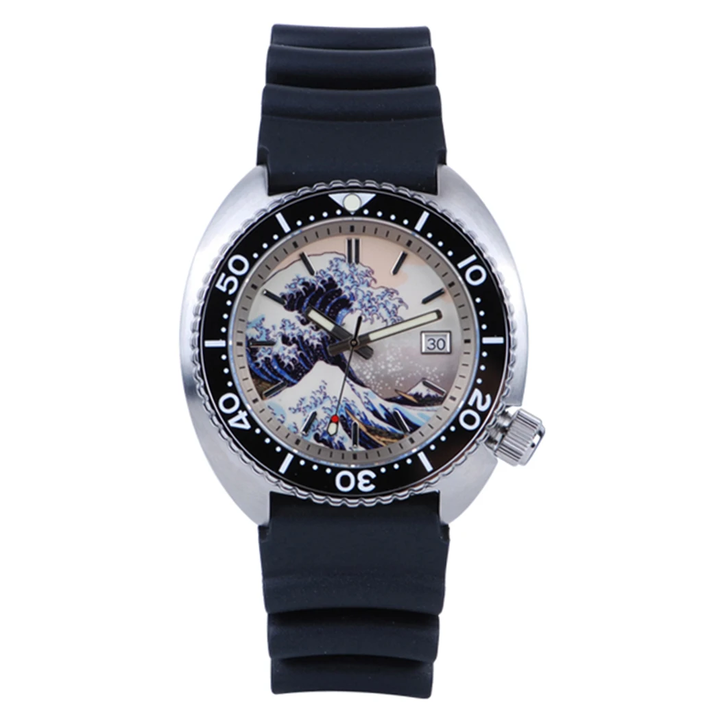 

Heimdallr Mens Diver Watches Men Automatic Watch Mechanical Wristwatch Turtle 200M Waterproof Kanagawa Luminous Dial Sapphire