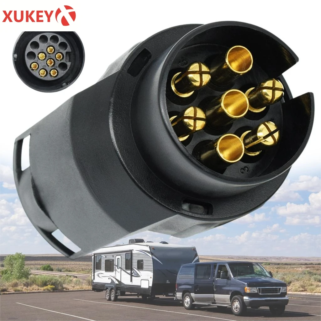 12V Durable 7 Pin To 13 Pin Trailer Adapter Plug Electric Converter Protects Connections Towing Socket Truck Caravan Accessories