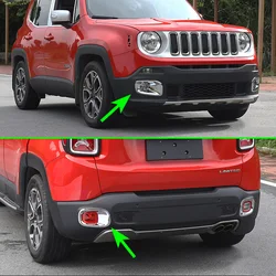 Front + Rear Fog Light Cover For Jeep Renegade 2015-2018 Bumper Reflector Surrounds Accessories