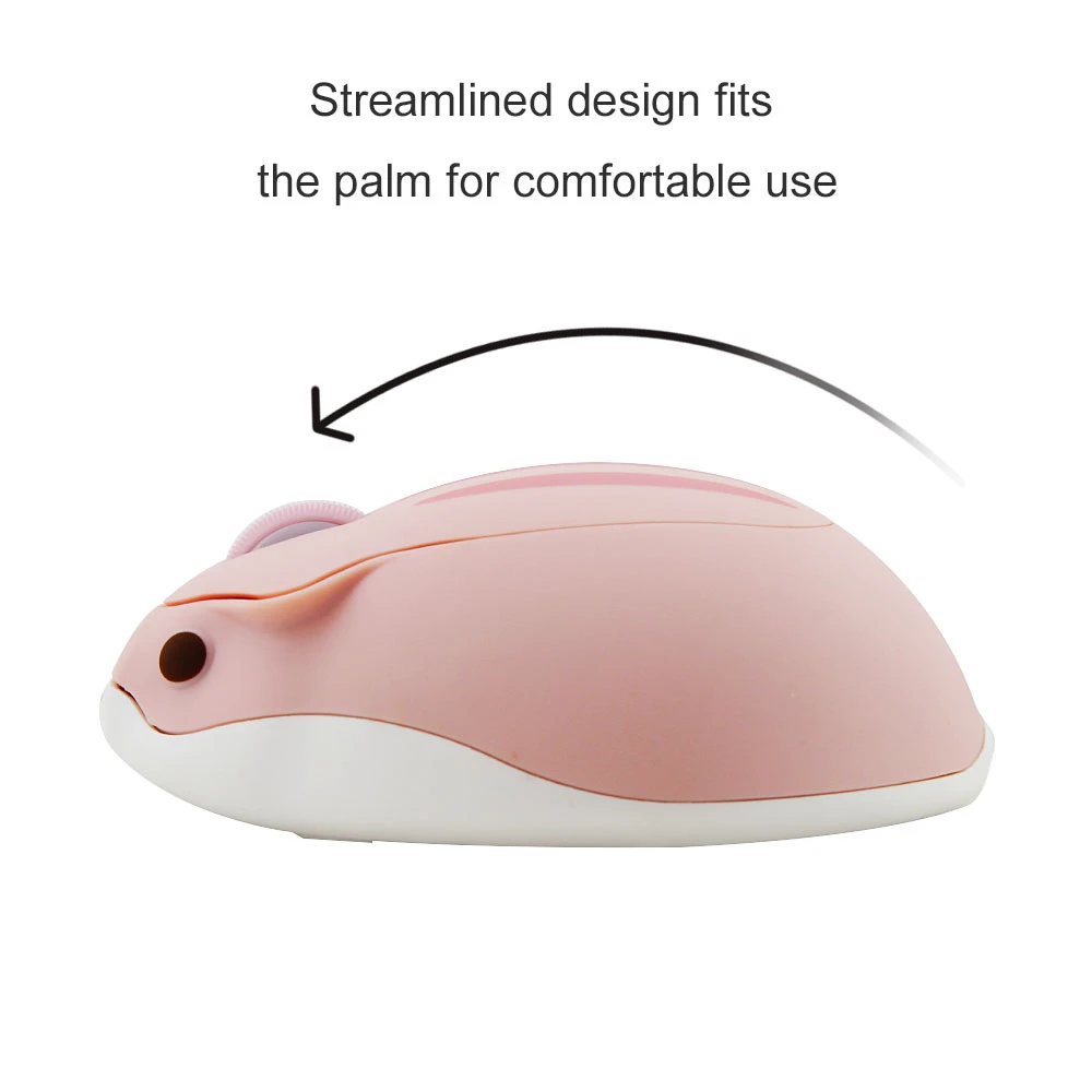 CHYI Cute Cartoon Wireless Mouse Usb Optical Computer Mouse Portable Mini Laptop Mause Pink Hamster Design Mice For Kids Macbook