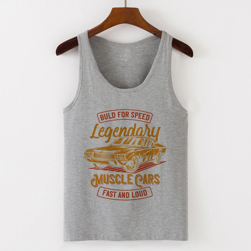 Camisole Sexy Vest Tank Tops 2020 Graphic Vintage Car Funny Print Women Sleeveless Tee Female T-Shirt Gray Harajuku Casual Loose