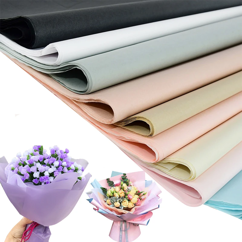 10Pcs Colorful Tissue Paper Flower Bouquet Wrapping Paper For Wedding Birthday Party Gift Packing Decoration DIY Craft Paper