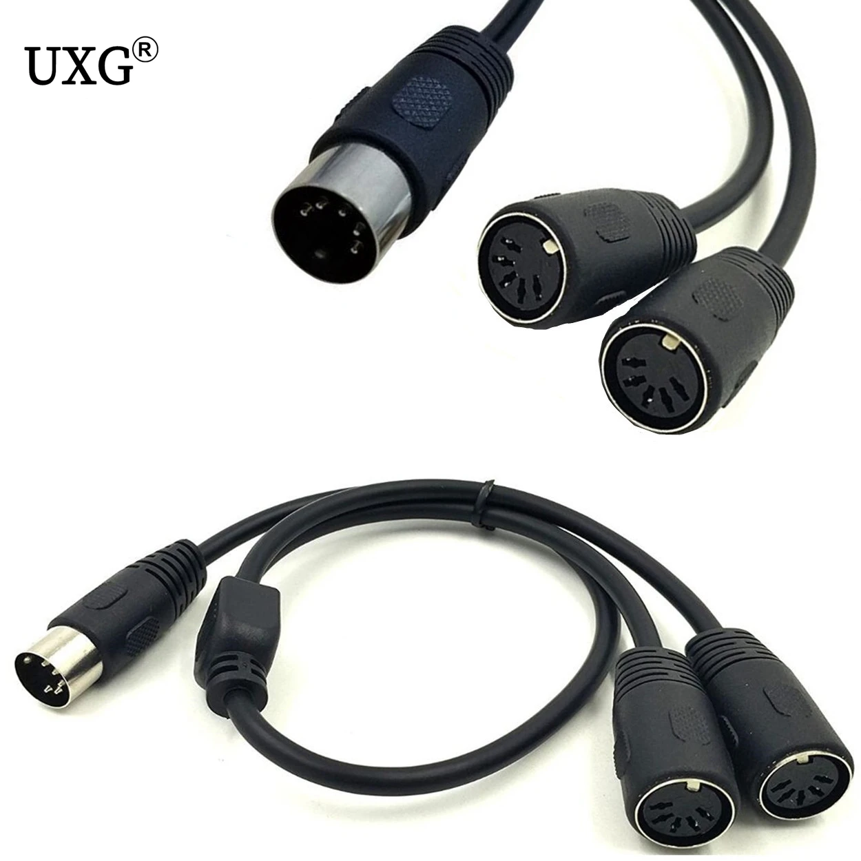 Adapter Cable 5 PIN MIDI DIN 1 Male Plug to 2x Female Socket Y Splitter Adapter Cable 50cm Converter 5 pin extension cable