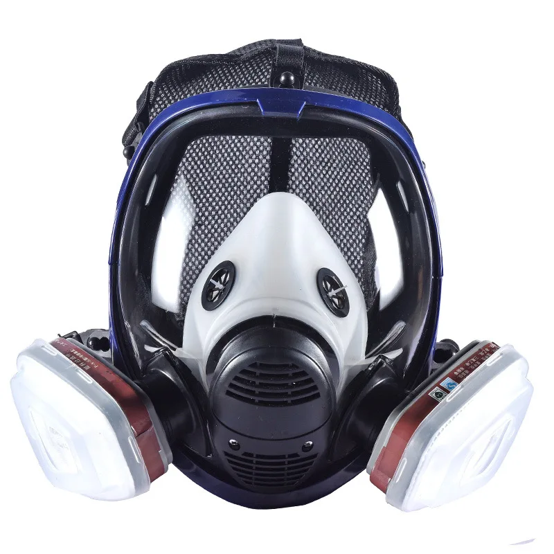 6800 Gas Mask With Activated Carbon Filter Cottons Full Face Respirator For Spray Paint Chemical Welding Anti-Fog Goggles