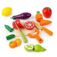 Juguete de madera para cortar frutas y verduras, juego de simulación de comida, juego de rol de cocina, juguetes educativos para edades tempranas Montessori para niños