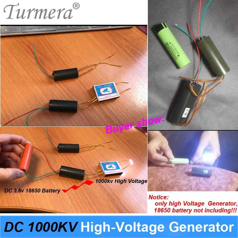 DC 3.6V-6V 1000KV Tegangan Tinggi Generator 18650 Baterai Percikan untuk Untuk DIY Buatan Sendiri Shocker