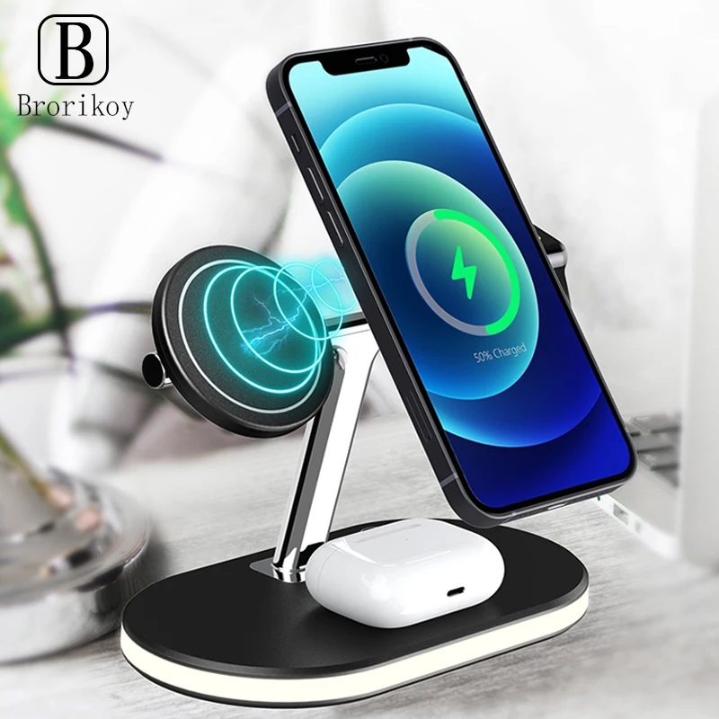 

15W Fast Wireless Charger 3 in 1 Charging Dock Station For iPhone 12 ProMax 11 XS Chargers For Apple Watch 6 5 Airpods Pro Stand