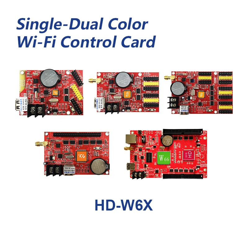 HD-W6X Single-dual Color Wi-Fi Control Card Wi-fi control cards are available for door toutiao screen, store small signboard