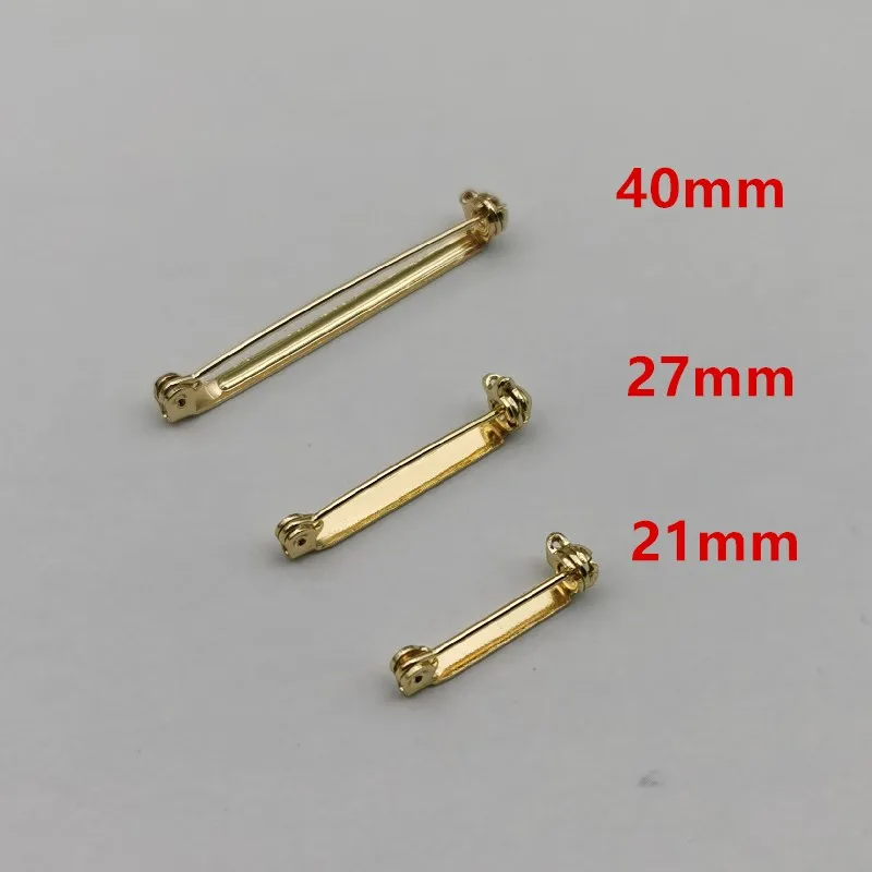 10pcs gold color Brooch Base Pins Blank Safety Lock Brooch Pin Base For DIY Jewelry Making Clothing Findings