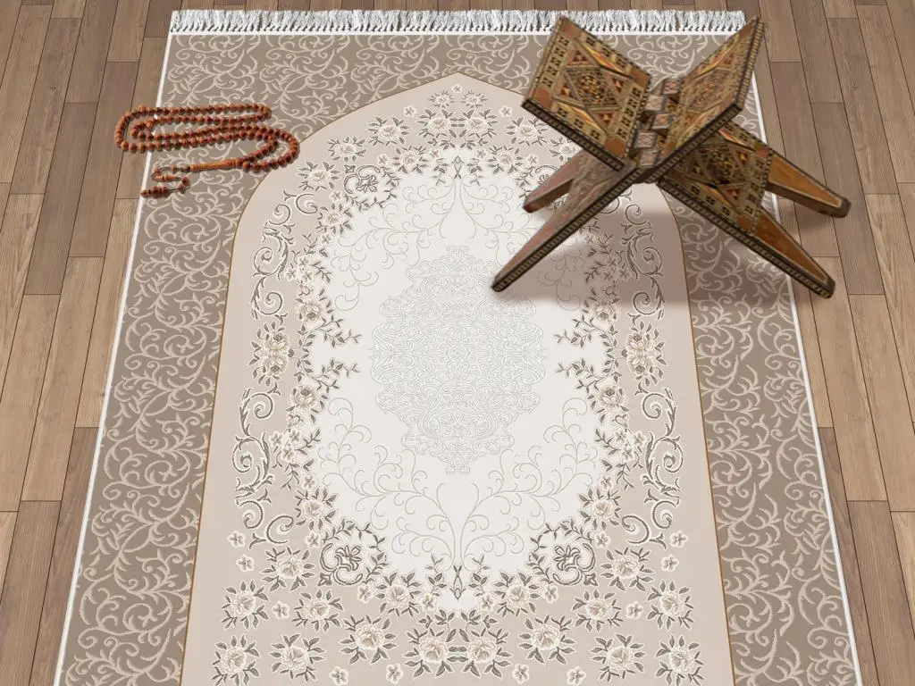 Bervaze Simple Velvet Prayer Rug Coffee