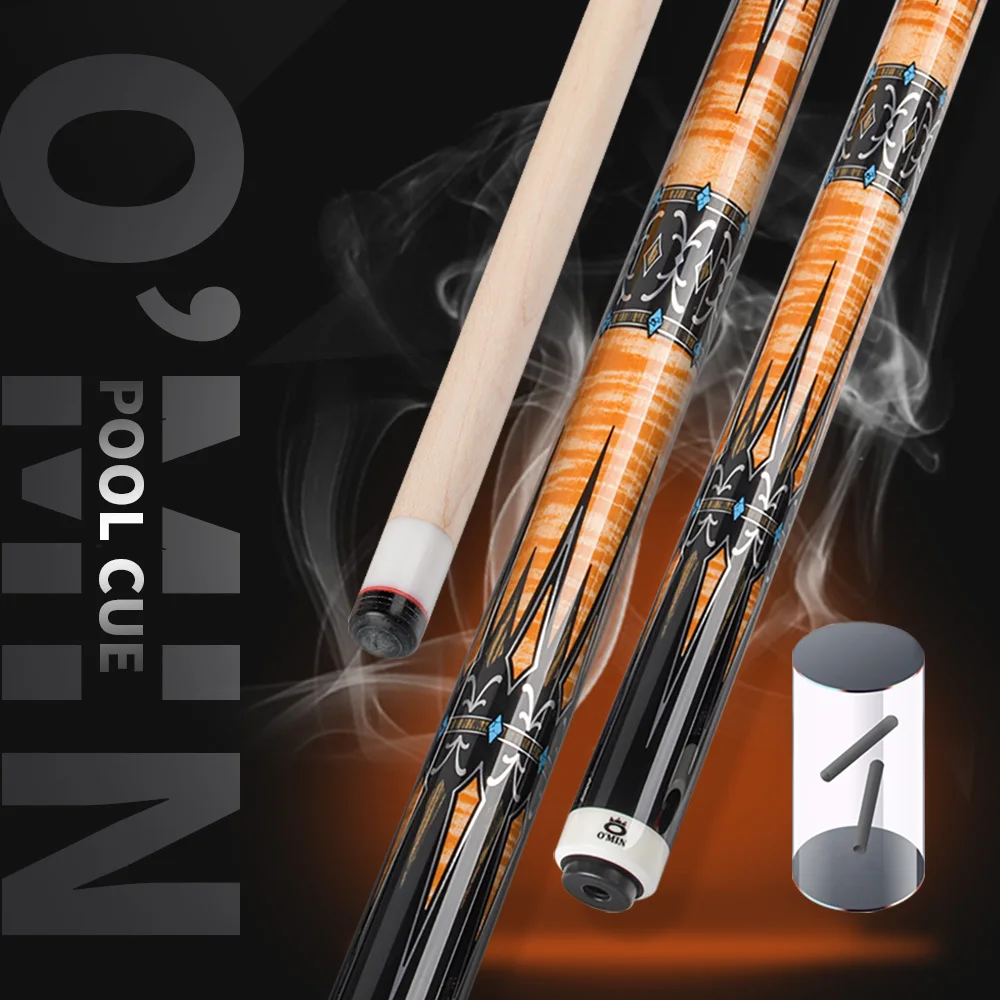 OMIN XF-A Pool Cue Stick12.8mm Tip Leather Grip Carbon Tube Inside Radial Joint Unique Design Adjustable Weight Kit Billiard Cue