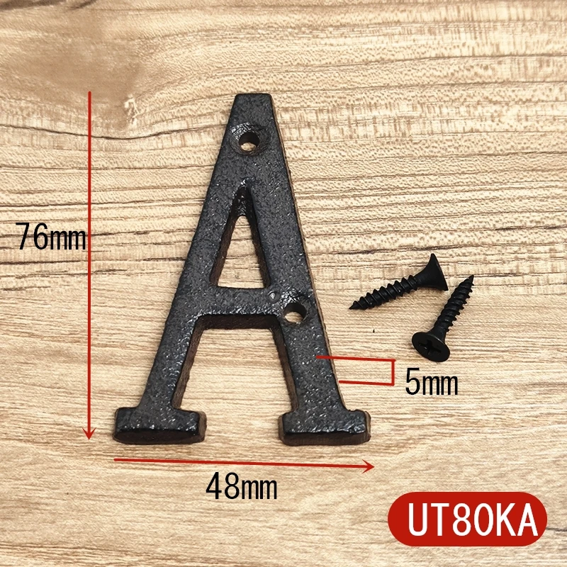 Metal Letters House Numbers Retro 3D Sign Cafe Wall Creative Cast Iron Decoration Doorplate Digital Arabic Furniture Hardware