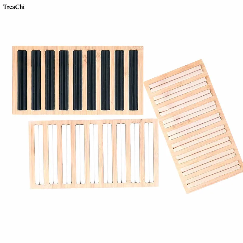 9 Rows of High-grade Bamboo and Wood Ring Jewelry Display Rack Tray New Wooden Jewelry Sorting Tray Press on Nail Packaging