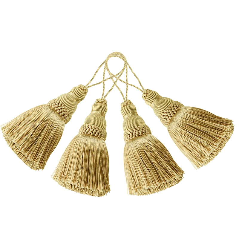 4pcs Silk Tassel Fringe Home Decor Hanging Rope Tassels Trim Decoration Key Tassels for DIY Embellish Curtain Accessories