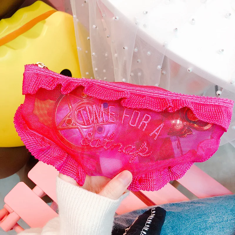 

Private Party Cute Sweet Panty Clear Transparent Lace Embroidery Hot Pants Cosmetic Bag Werid Bags Mini Club Party Cosplay Sexy