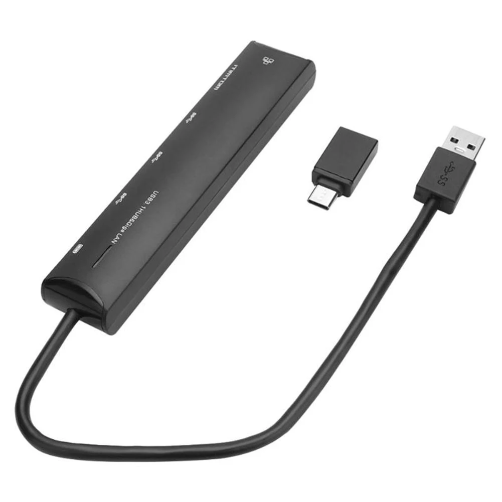 3 منافذ USB 3.0 إلى RJ45 محور جيجابت LAN محول إيثرنت مع موصل USB-C