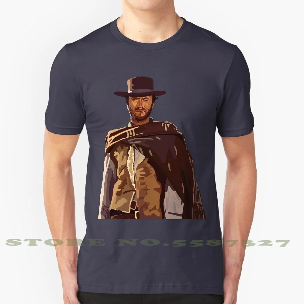 Man With No Name 100% Cotton T-Shirt Movie Film Clint Eastwood Man With No Name Cowboy Western Movies 60S Classic Vintage