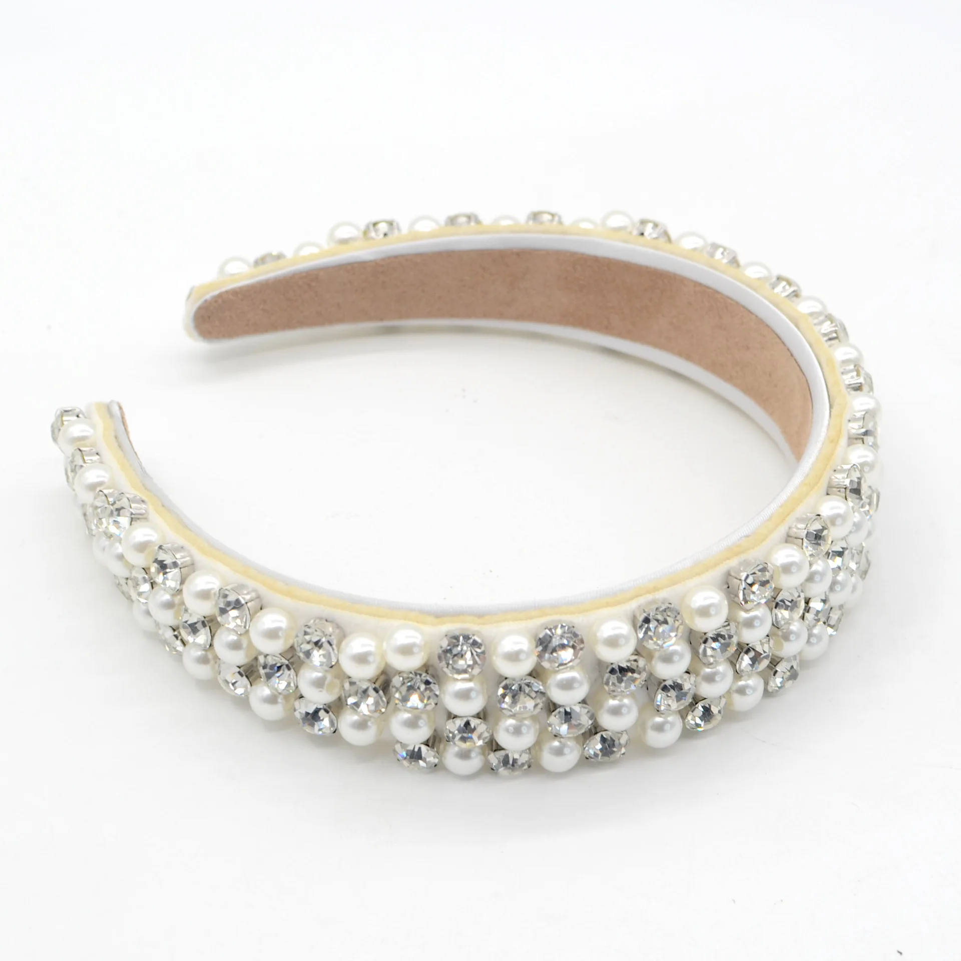 Baroque Handmade Imitation Pearl Hairband Women ElegantFull Pearl Padded Hair Hoop Bridal  Wedding Headbands525