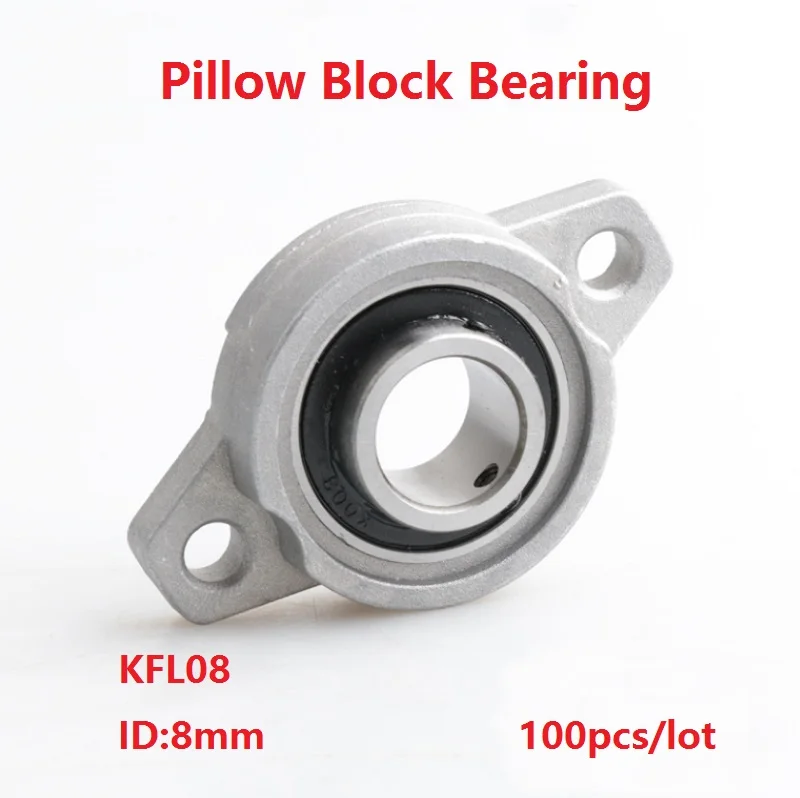 

100pcs/lot KFL08 8mm FL08 zinc alloy bearing units pillow block bearings flange block bearing CNC parts