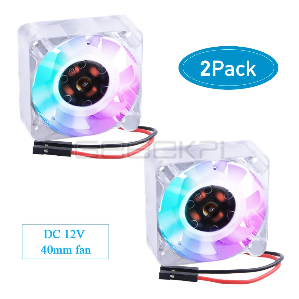 3D Printer 4010 Cooling Fan 2/4 PCS Blue & RGB LED Light DC 12V PC Cooler Brushless Cooling Fan For Router Heat Dissipation