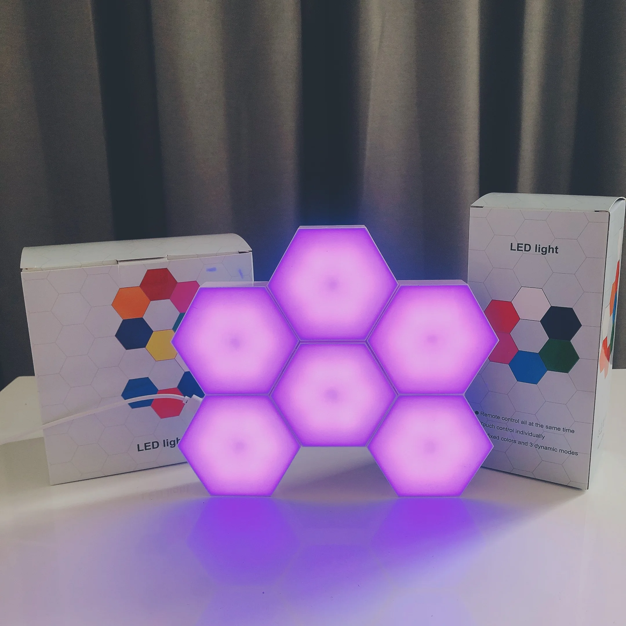 

New Remote Control RGB Quantum Lamp Hexagonal Lamps Modular Touch Sensitive Lighting LED Night Light Magnetic Wall Lampara