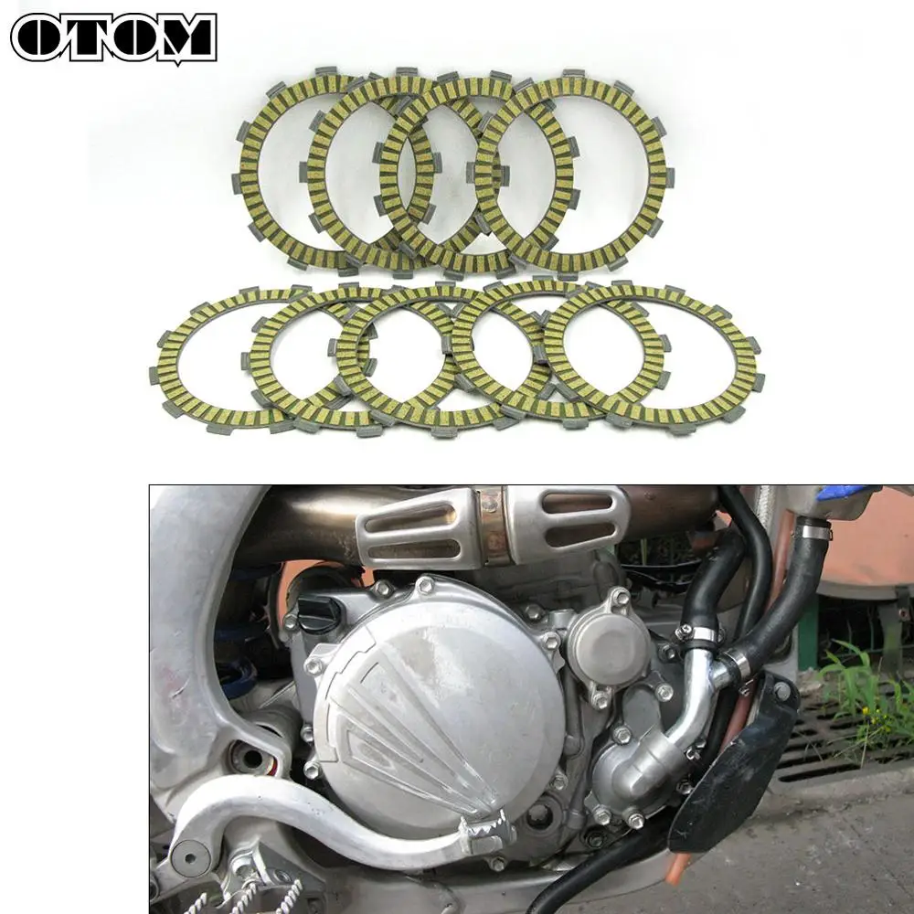 OTOM 9 Pcs Motorcycle Engine Parts Clutch Friction Plates Disc Kit High Quality Paper-based For YAMAHA YZ250F YZ250FX WR250F