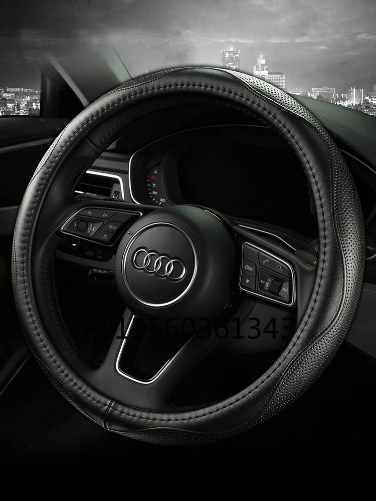 

For Audi A4L A6L A3 A5 A7 A8 Q3 Q5 Q7 Q2L steering wheel cover leather car grip cover four seasons