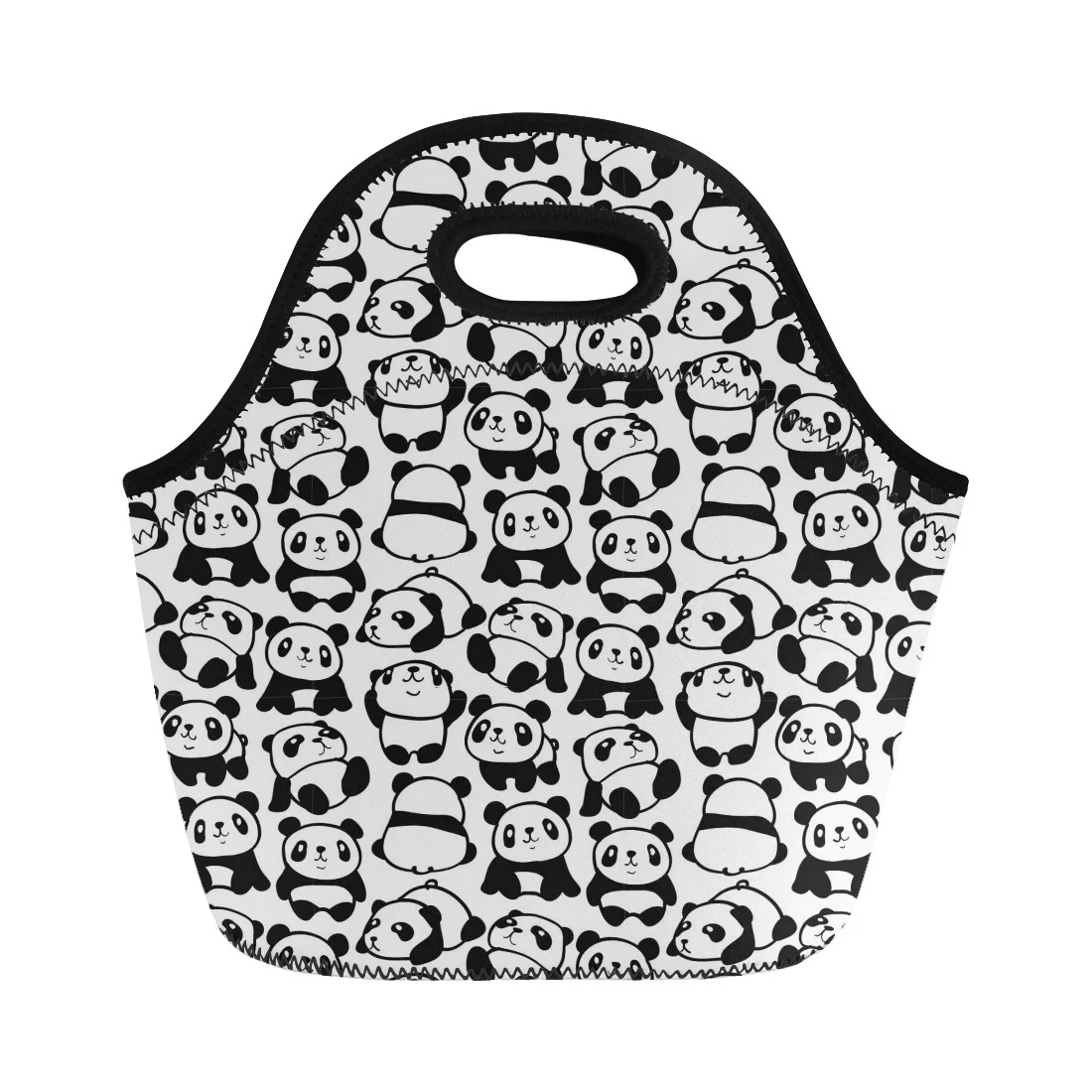 HYCOOL Kawaii Panda Printed Lunch Bag Reusable Insulated Thermal Bag Women Men Multifunctional Cooler And Warm Keeping Lunch Box