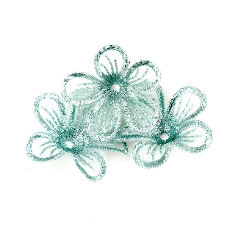 10pcs Beautiful Lace Flower Applique Trim Embroidered Lace Patches For Handmade Garment Accessories Decoration Sewing DIY 40mm