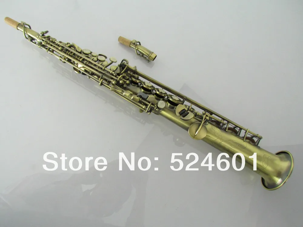 New Arrival Can Customizable Logo Soprano Straight Pipe Saxophone Brass Gold Lacquer Surface Sax Instrument With Case Mouthpiece