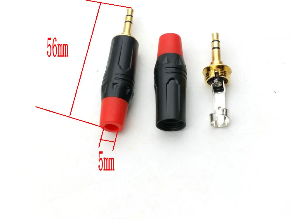 

50pcs Gold Plated 3.5mm Male Stereo Jack Plug soldering connectors