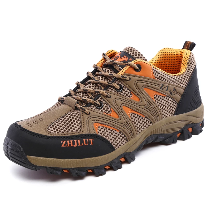 Men\'s Outdoor Hiking Shoes Spring Summer Air Mesh Breathable Waterproof Anti-skid Climbing Shoes Man New Trekking Trail Sneakers